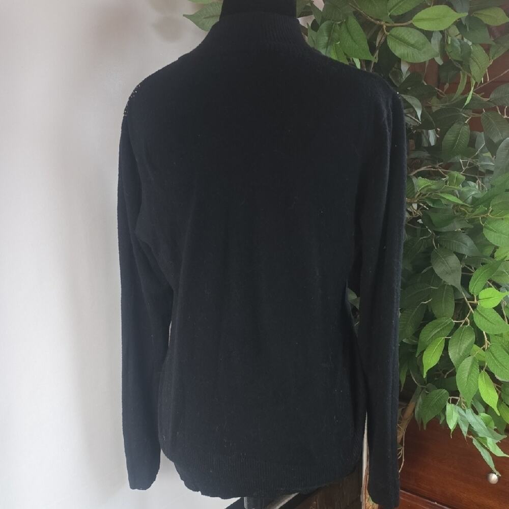 Lola Black Women's Sweater With Rhinstones - Picture 3 of 7